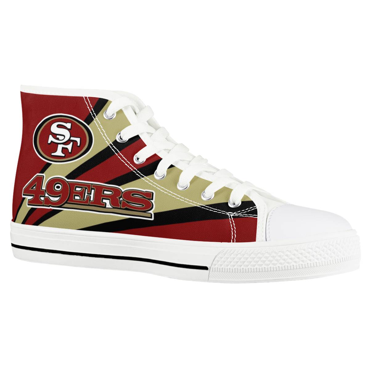 Women's San Francisco 49ers High Top Canvas Sneakers 002